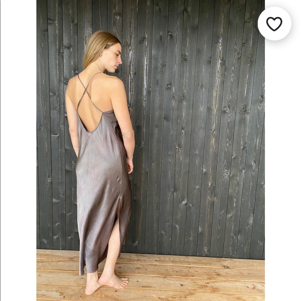 Plant dyed silk slip dress 🌿